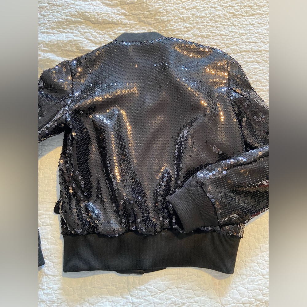 DOLCE & GABBANA Black Sequin Bomber Jacket Size 42 - Picture 17 of 17